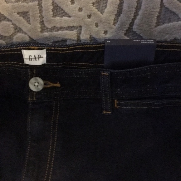 GAP High Rise Wide-Leg Crop Jeans 20 /35 Dark Blue - Picture 7 of 7